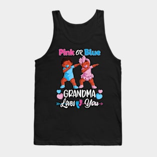 Pink Or Blue Grandma Loves You Black Baby Gender Reveal Men Tank Top